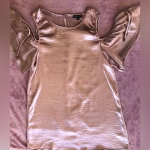 BEBOP Size Juniors Medium 💓 Shiny Rose Gold Party Dress 💗 Silky Fabric Cutouts
